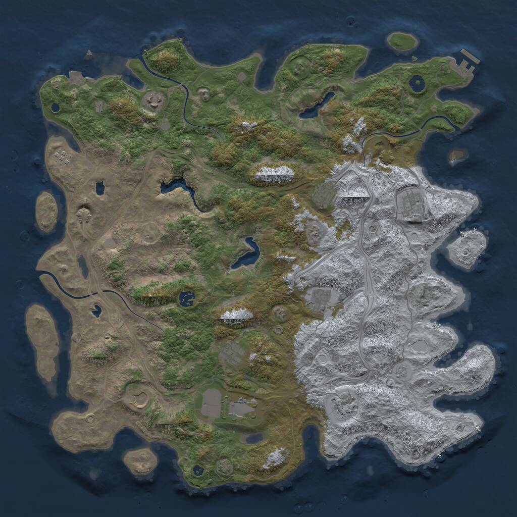 Rust Map: Procedural Map, Size: 4800, Seed: 197464319, 15 Monuments