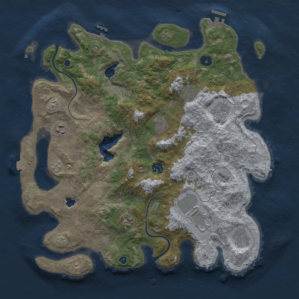 Rust Map: Procedural Map, Size: 4000, Seed: 231615704, 15 Monuments
