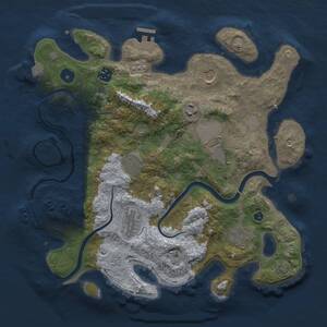 Thumbnail Rust Map: Procedural Map, Size: 3500, Seed: 884991413, 14 Monuments