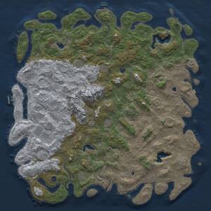 Thumbnail Rust Map: Procedural Map, Size: 6000, Seed: 1121444666, 17 Monuments
