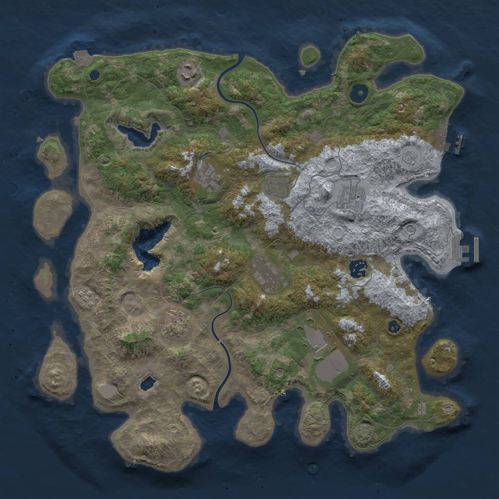 Rust Map: Procedural Map, Size: 4000, Seed: 1312597542, 15 Monuments