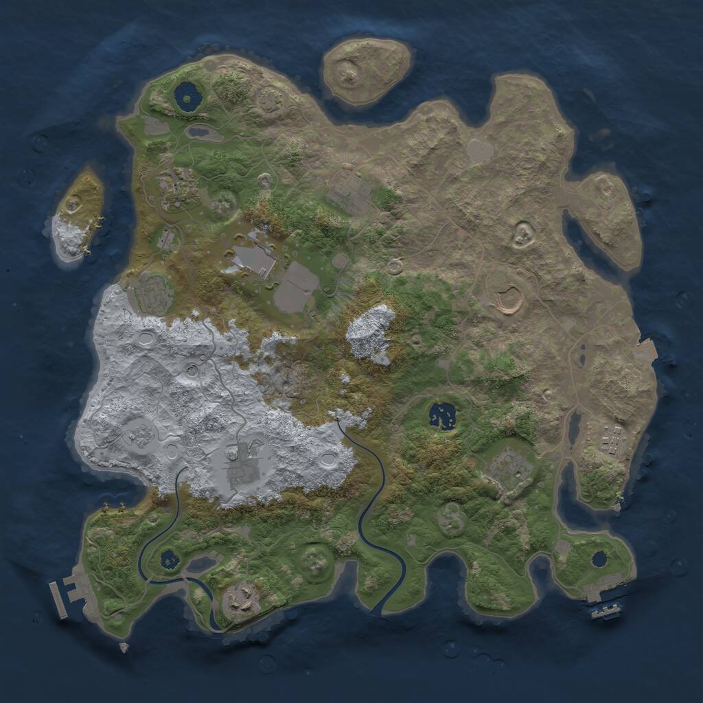 Rust Map: Procedural Map, Size: 3750, Seed: 1475043717, 16 Monuments