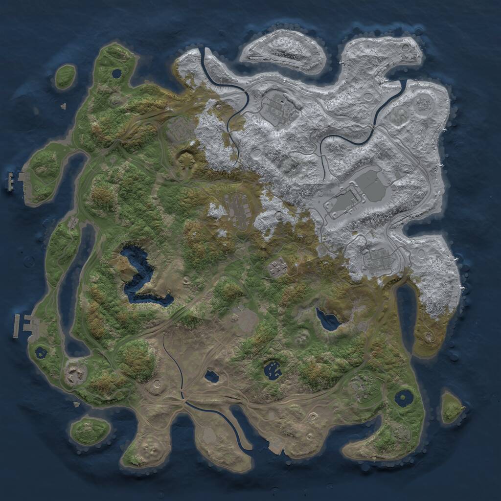 Rust Map: Procedural Map, Size: 4250, Seed: 1302732866, 16 Monuments