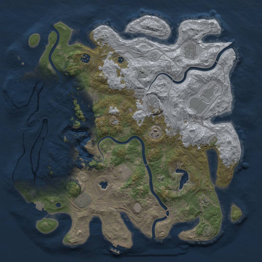 Rust Map: Procedural Map, Size: 4250, Seed: 1302732866, 16 Monuments