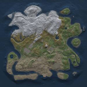 Thumbnail Rust Map: Procedural Map, Size: 3500, Seed: 1148534247, 10 Monuments
