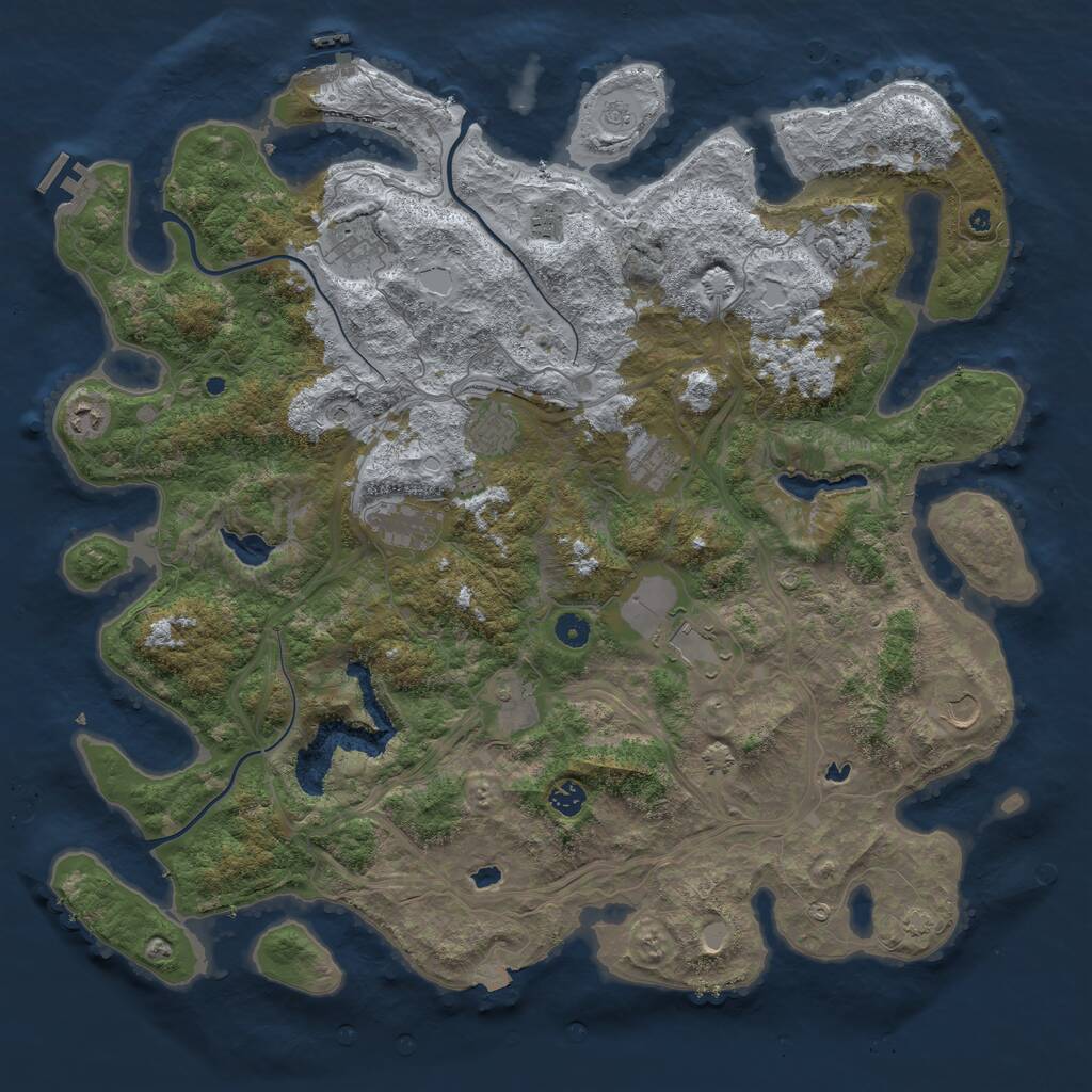 Rust Map: Procedural Map, Size: 4800, Seed: 42414321, 17 Monuments