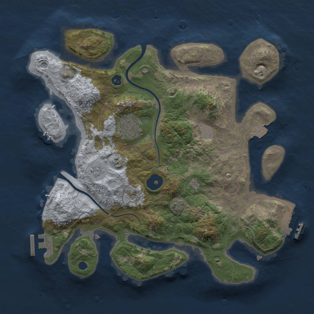 Rust Map: Procedural Map, Size: 3000, Seed: 379134259, 7 Monuments