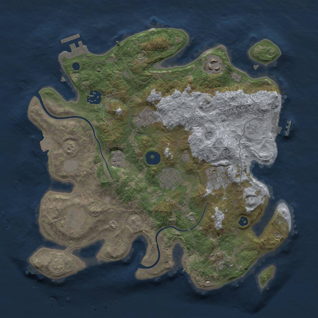 Rust Map: Procedural Map, Size: 3300, Seed: 52000, 14 Monuments