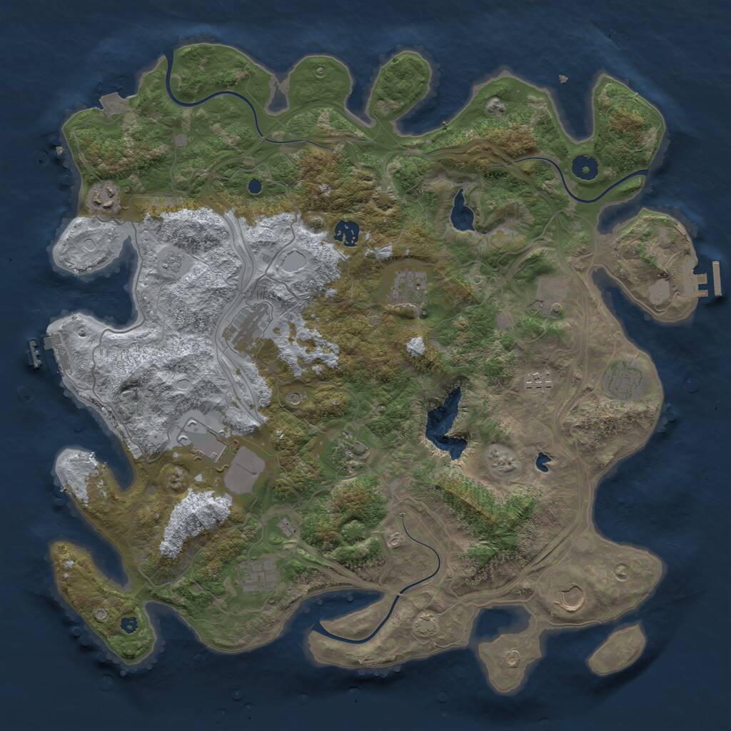 Rust Map: Procedural Map, Size: 4250, Seed: 90088246, 17 Monuments