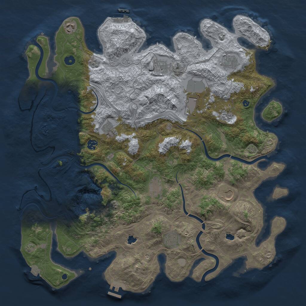 Rust Map: Procedural Map, Size: 4500, Seed: 2025010201, 17 Monuments