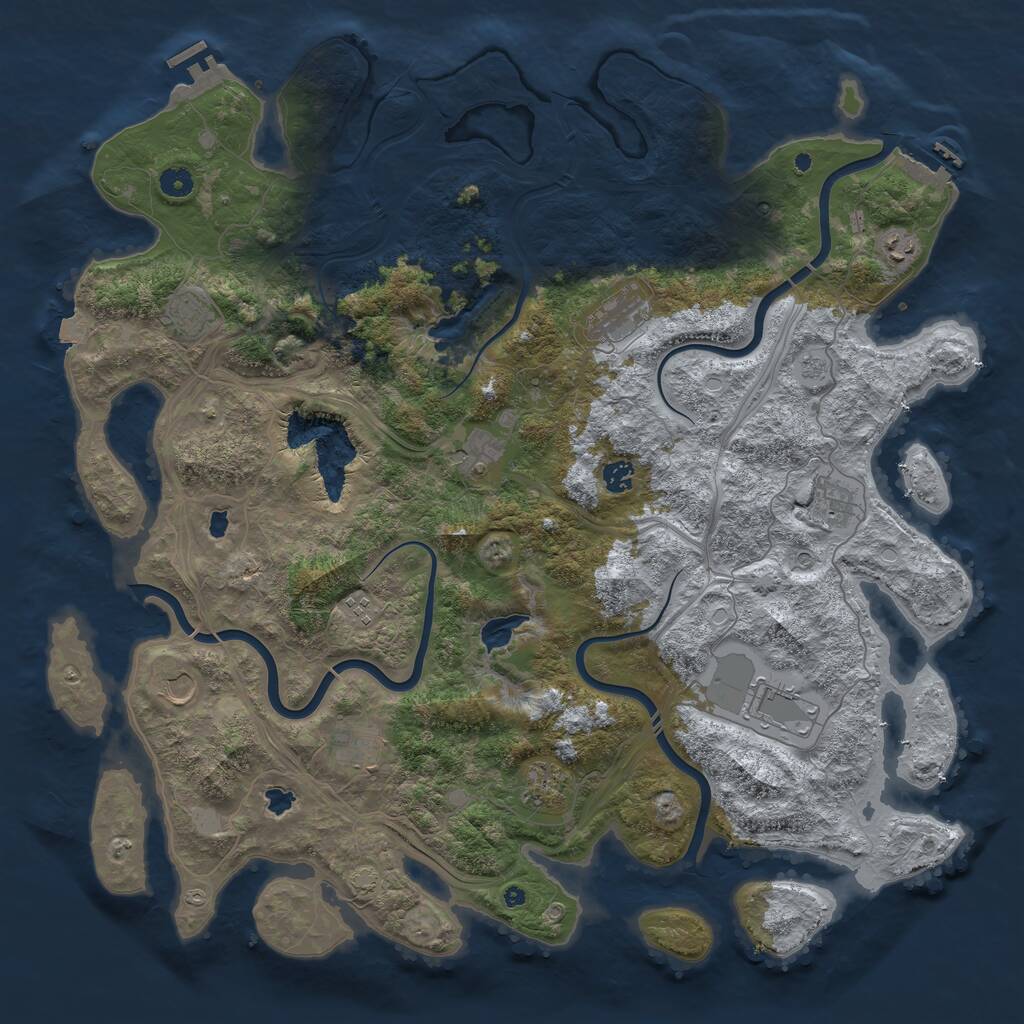 Rust Map: Procedural Map, Size: 4800, Seed: 1932809318, 17 Monuments