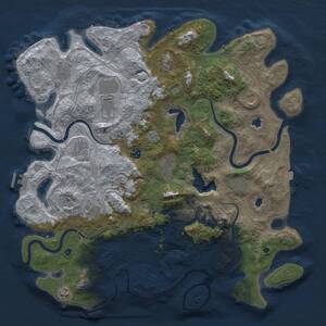 Thumbnail Rust Map: Procedural Map, Size: 4500, Seed: 630997962, 17 Monuments