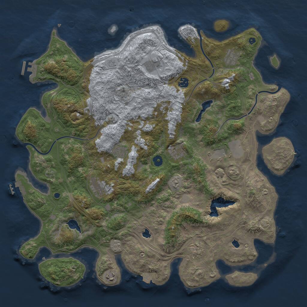 Rust Map: Procedural Map, Size: 4500, Seed: 85432369, 16 Monuments