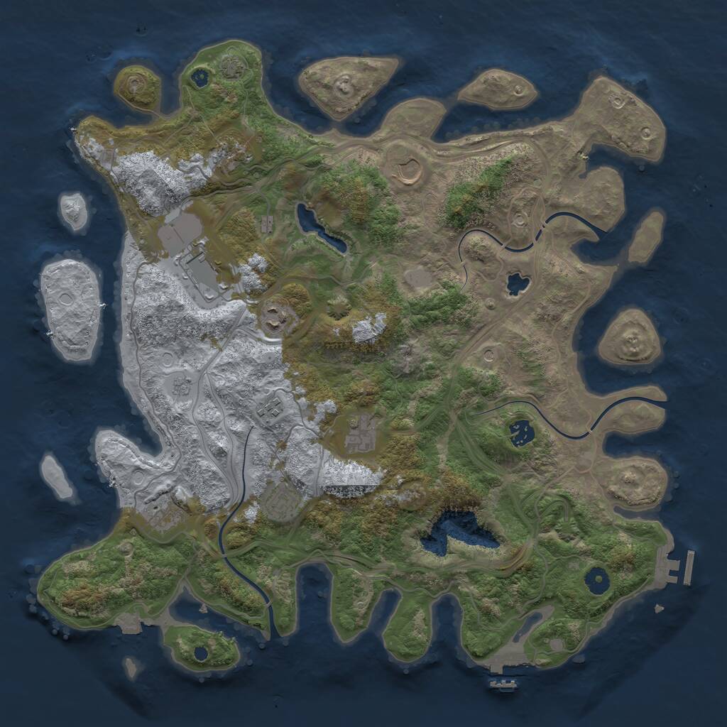 Rust Map: Procedural Map, Size: 4250, Seed: 205369798, 15 Monuments