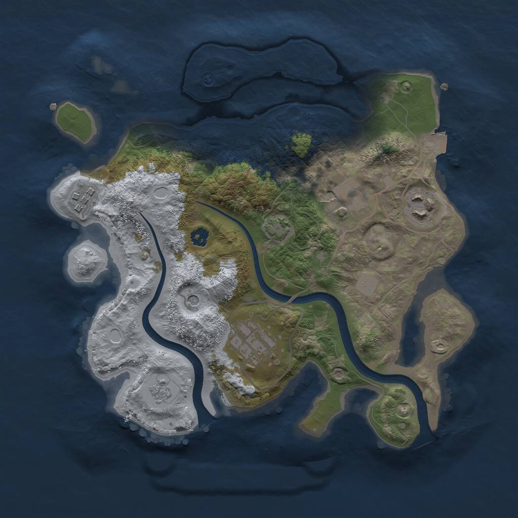 Rust Map: Procedural Map, Size: 2800, Seed: 185783465, 8 Monuments