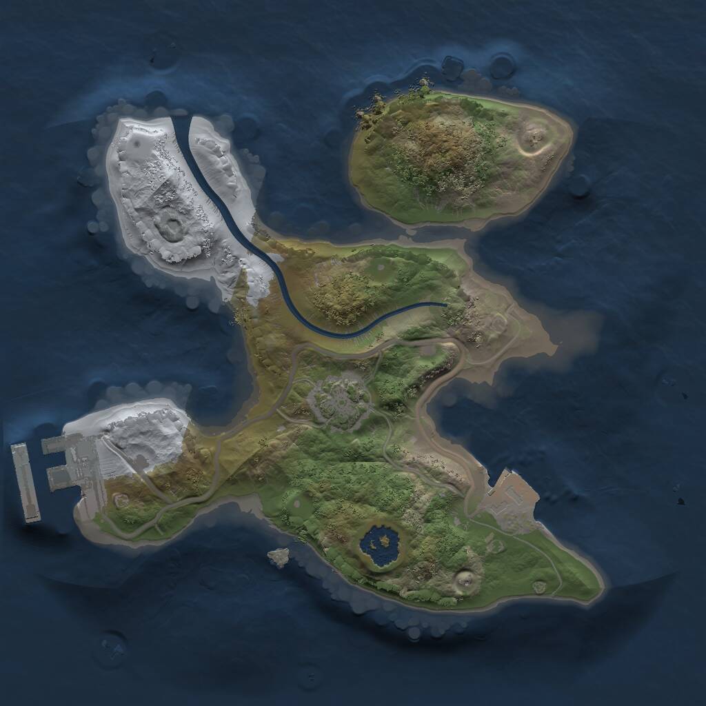 Rust Map: Procedural Map, Size: 1800, Seed: 9421586, 3 Monuments