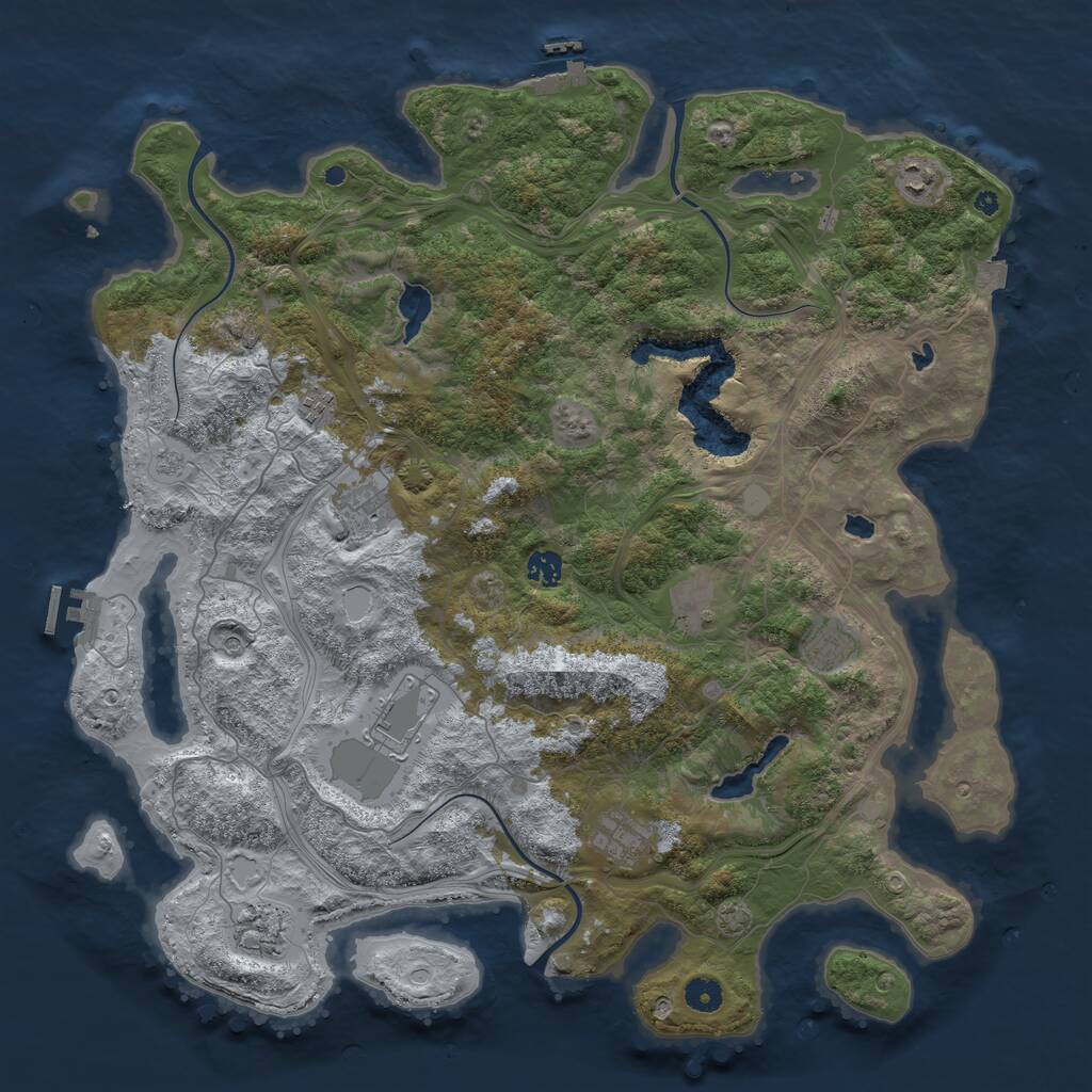 Rust Map: Procedural Map, Size: 4500, Seed: 1548403226, 15 Monuments