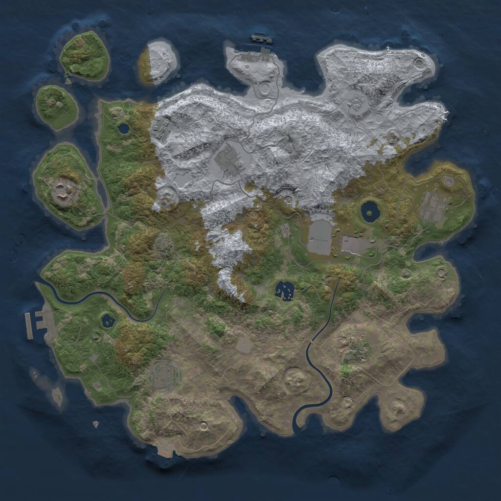 Rust Map: Procedural Map, Size: 3800, Seed: 1488, 14 Monuments