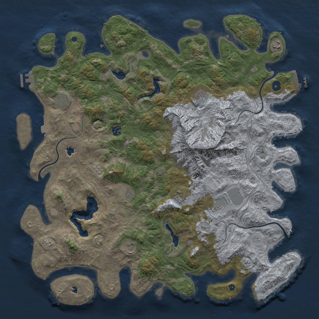 Rust Map: Procedural Map, Size: 5000, Seed: 1501142009, 15 Monuments