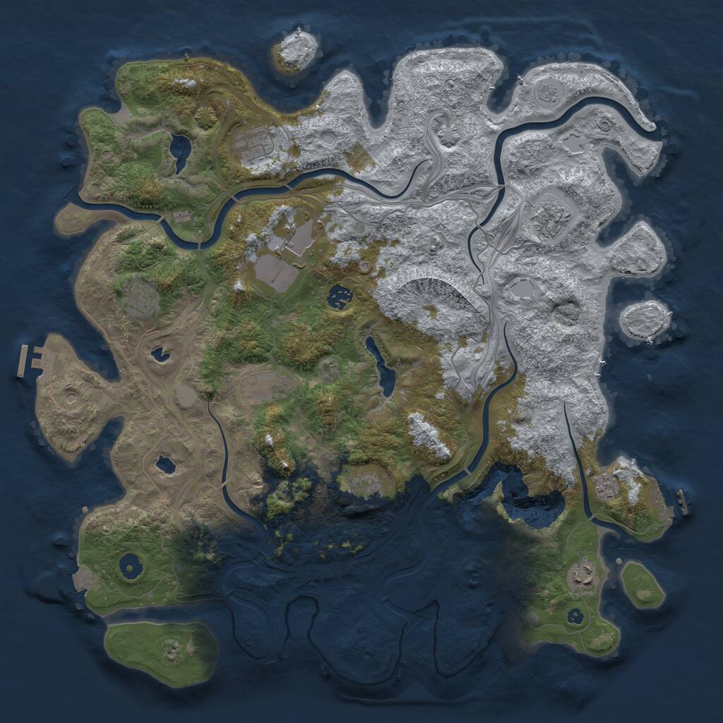 Rust Map: Procedural Map, Size: 4500, Seed: 3012025, 15 Monuments