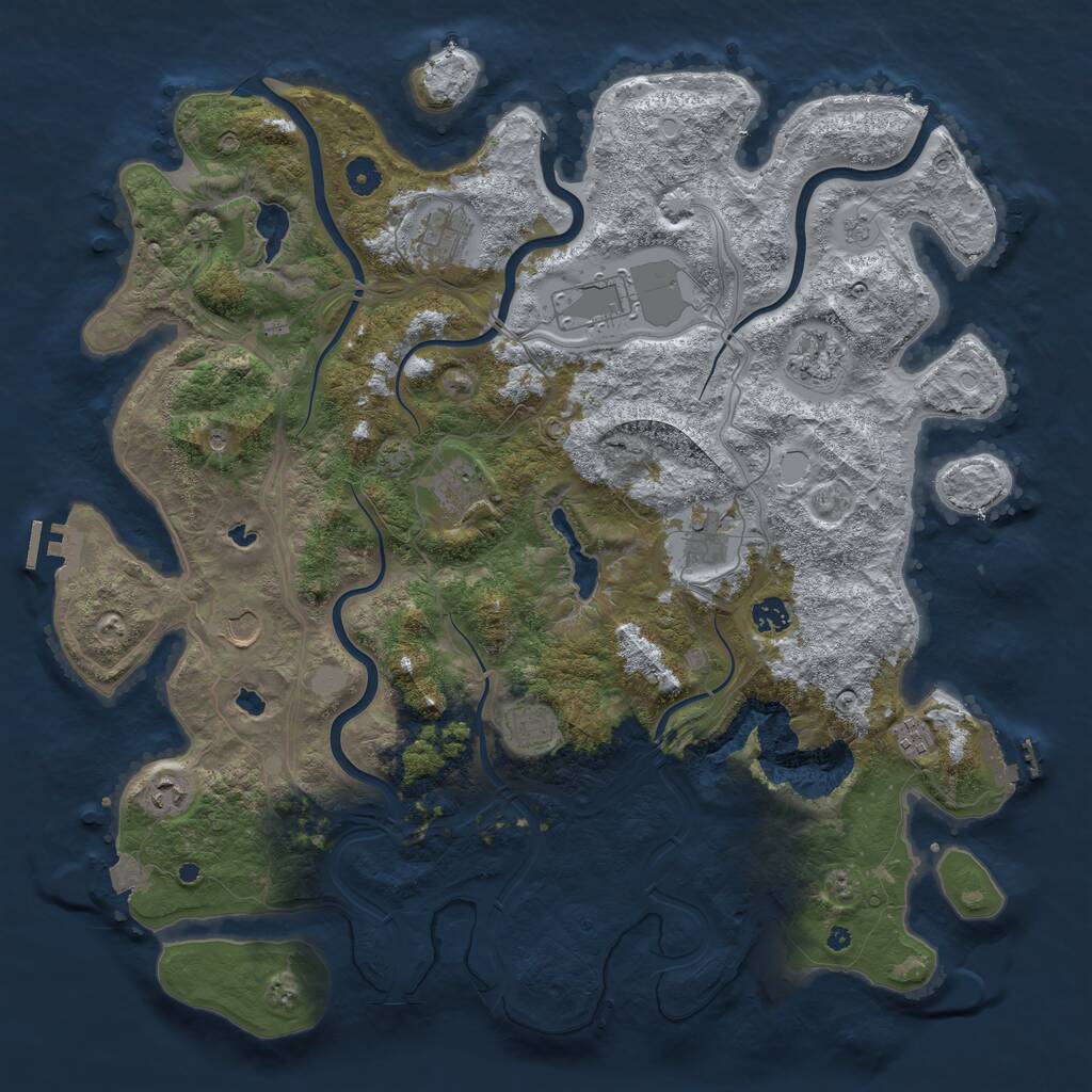 Rust Map: Procedural Map, Size: 4500, Seed: 3012025, 16 Monuments