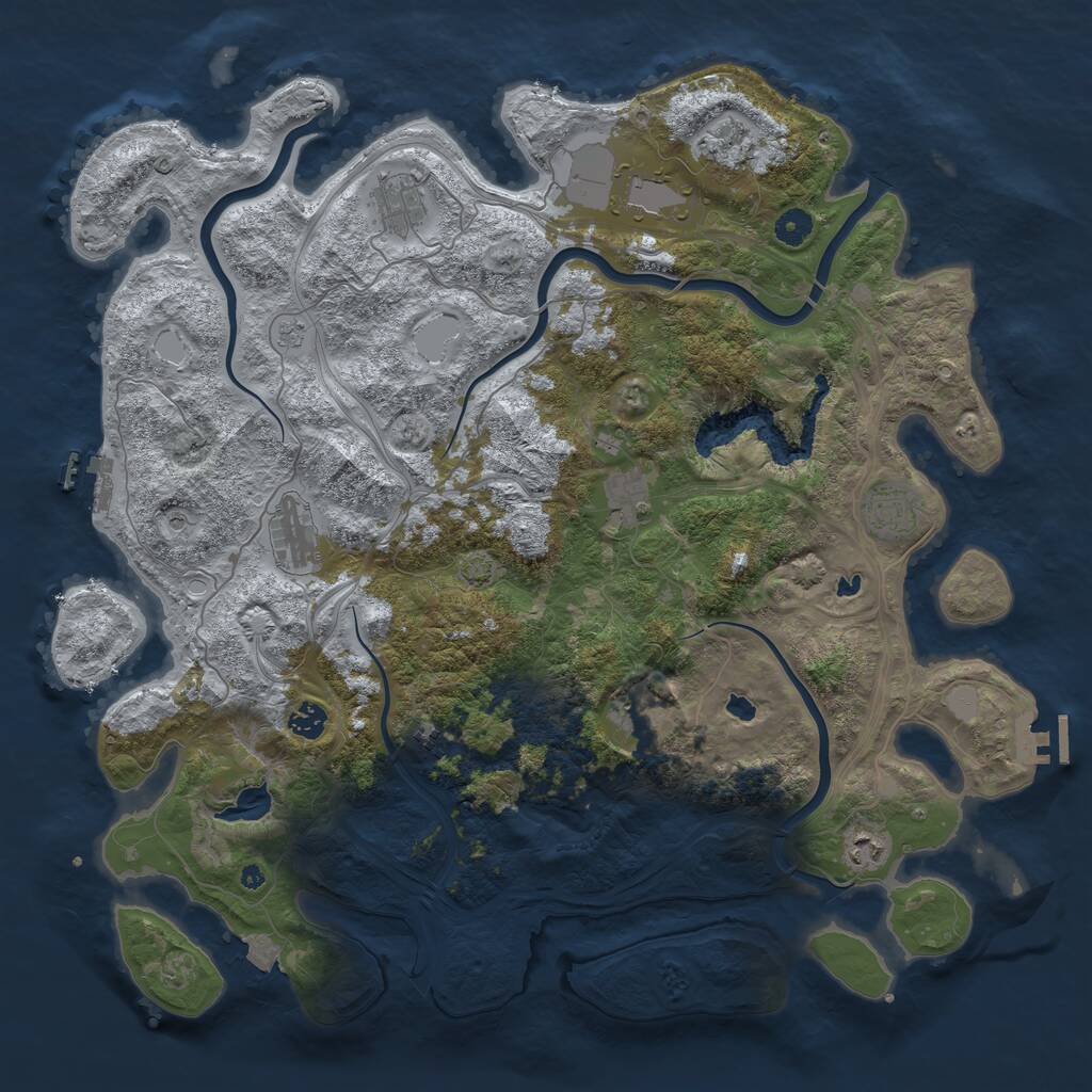 Rust Map: Procedural Map, Size: 4500, Seed: 1655510722, 16 Monuments