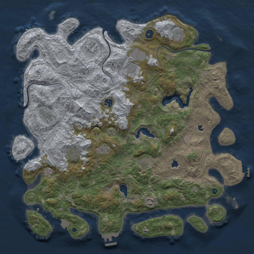 Rust Map: Procedural Map, Size: 4500, Seed: 1655510722, 16 Monuments