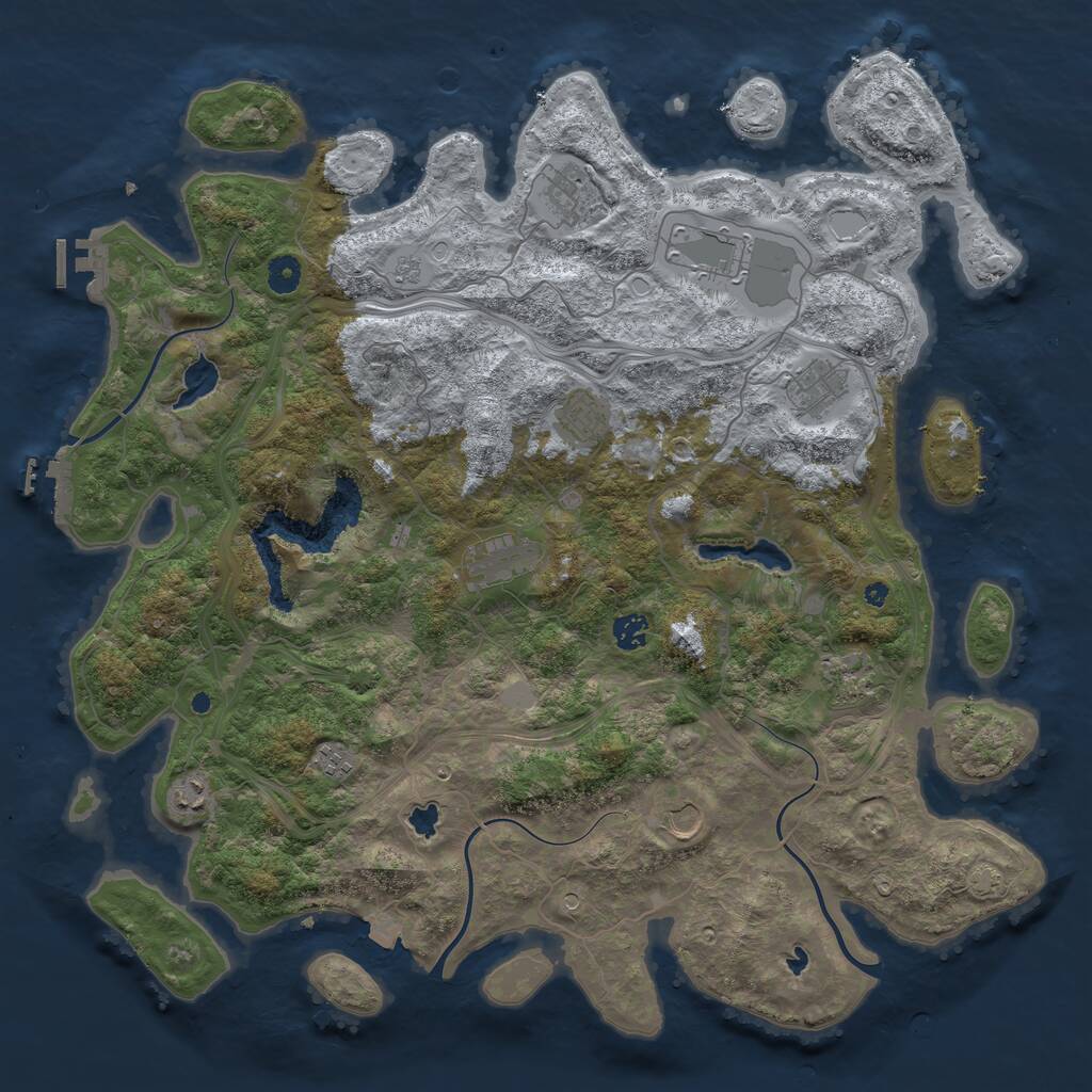 Rust Map: Procedural Map, Size: 4500, Seed: 215189, 16 Monuments