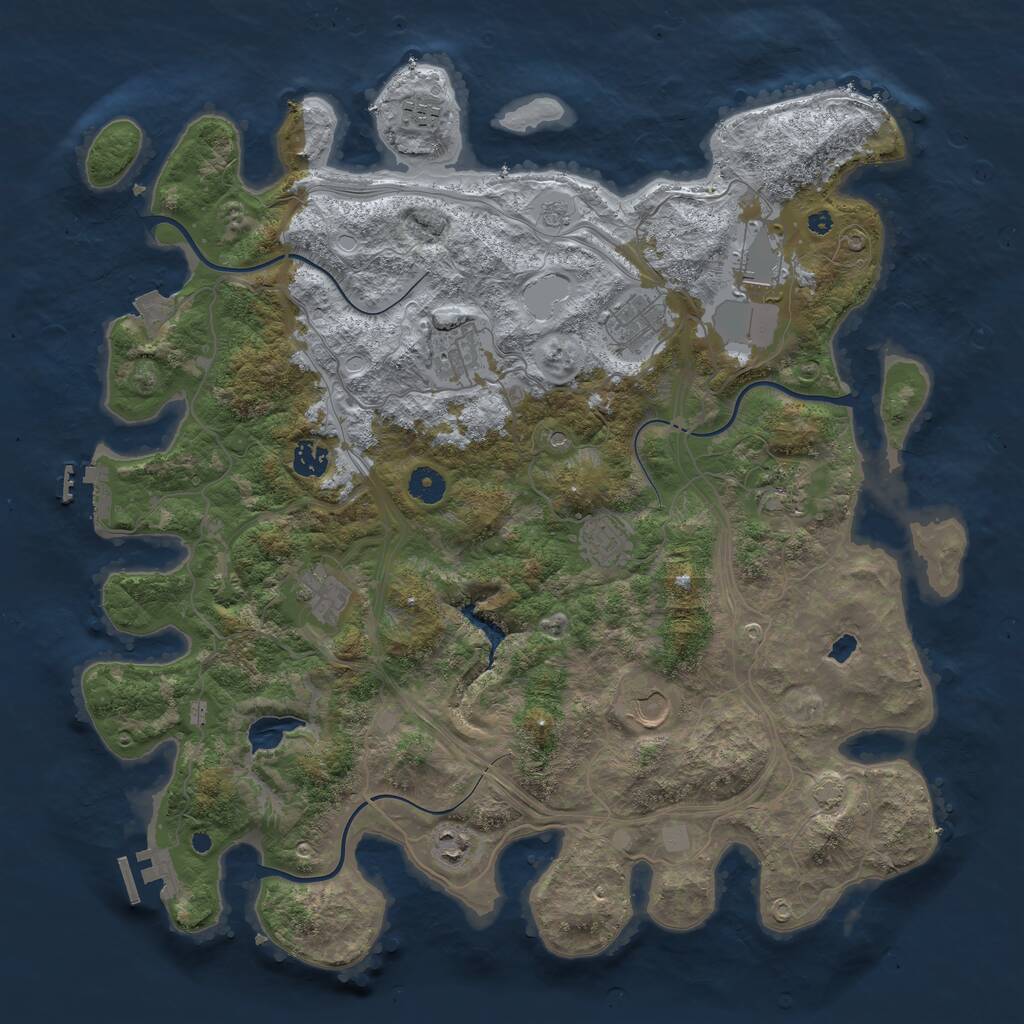 Rust Map: Procedural Map, Size: 4250, Seed: 1334054384, 16 Monuments