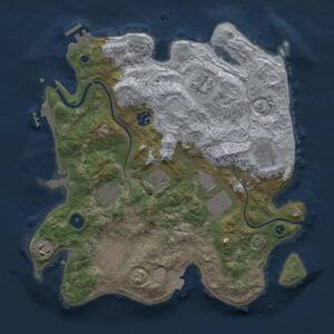 Thumbnail Rust Map: Procedural Map, Size: 3500, Seed: 27521920, 15 Monuments