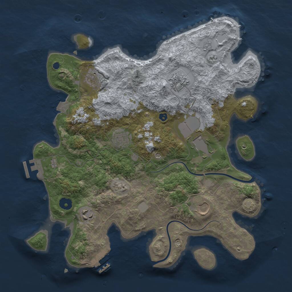 Rust Map: Procedural Map, Size: 3500, Seed: 567645545, 12 Monuments