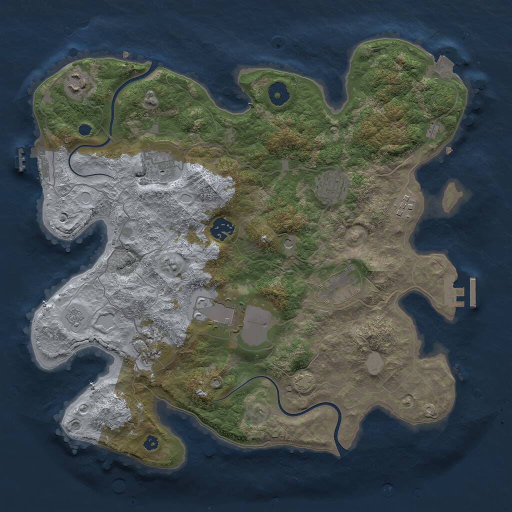 Rust Map: Procedural Map, Size: 3500, Seed: 1571638732, 14 Monuments