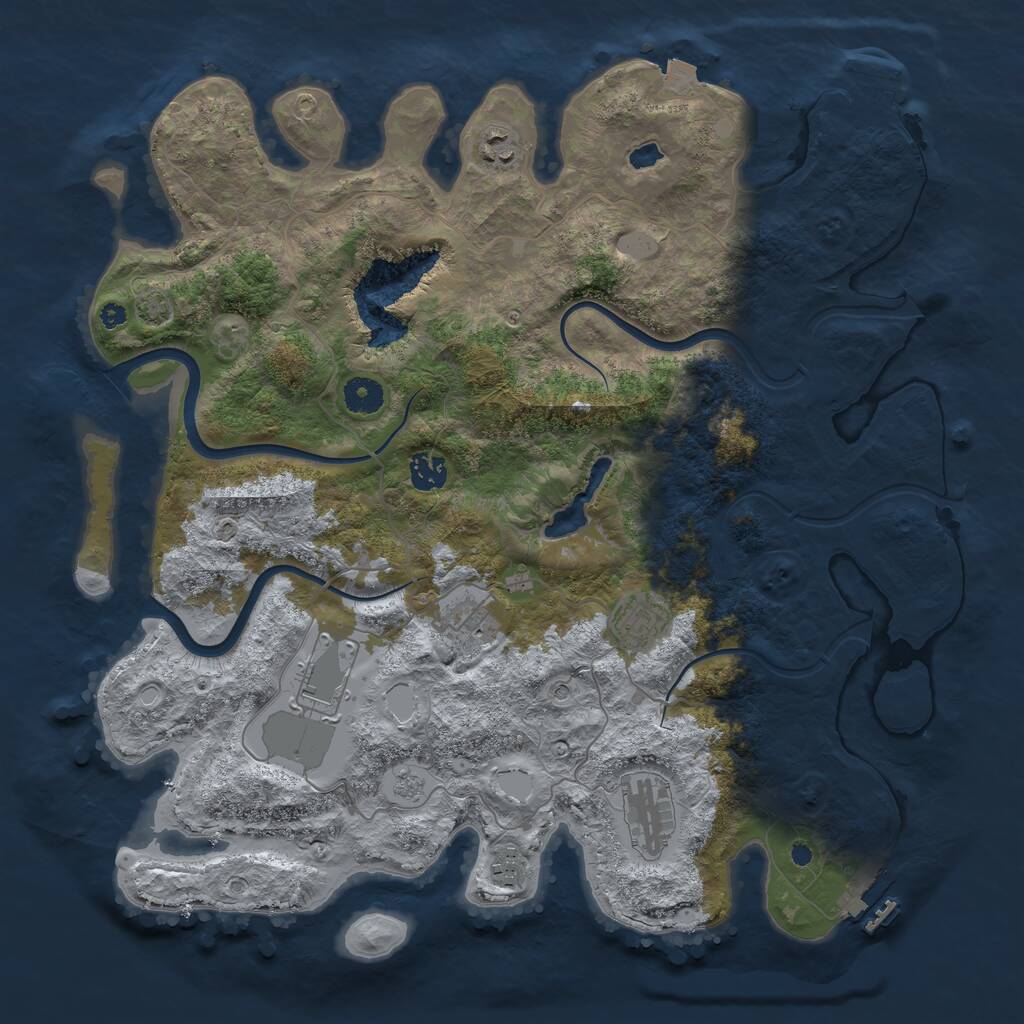 Rust Map: Procedural Map, Size: 4000, Seed: 694834954, 13 Monuments