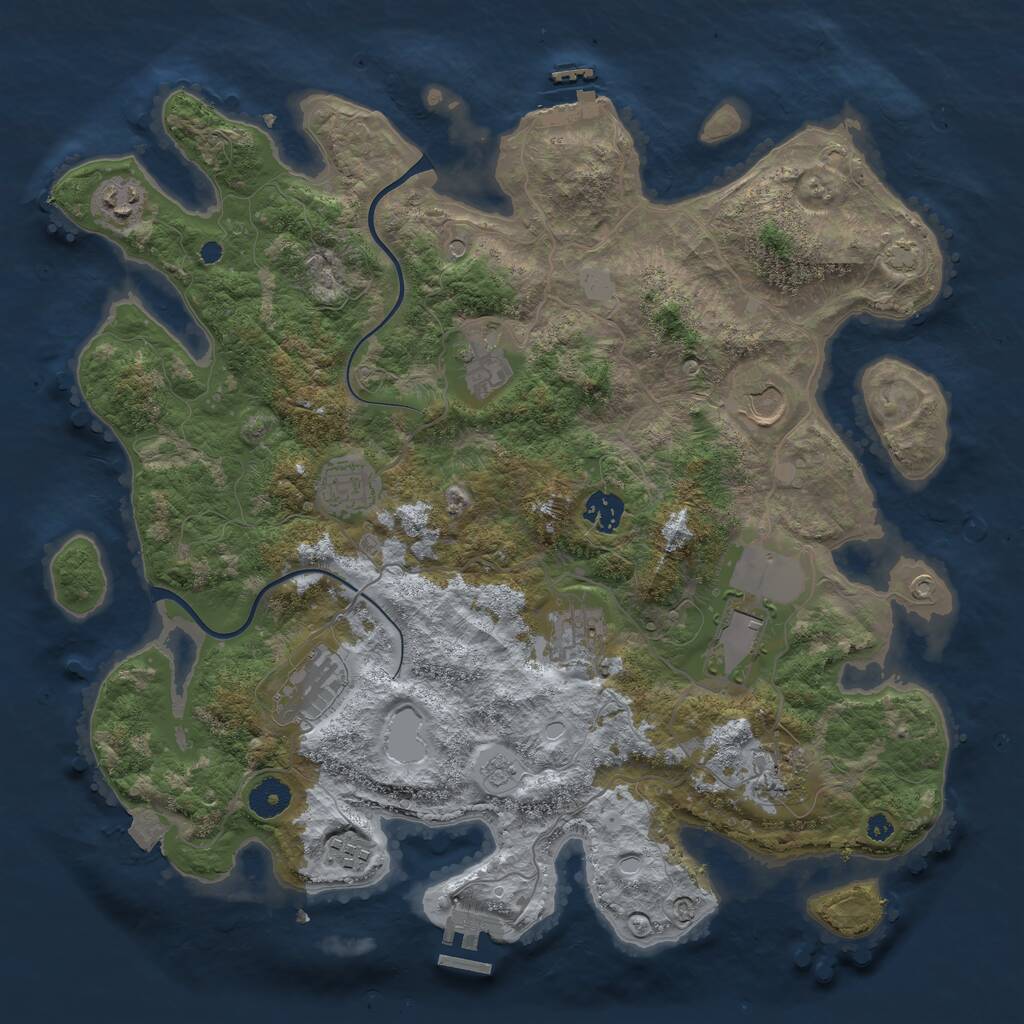 Rust Map: Procedural Map, Size: 3860, Seed: 600310277, 16 Monuments