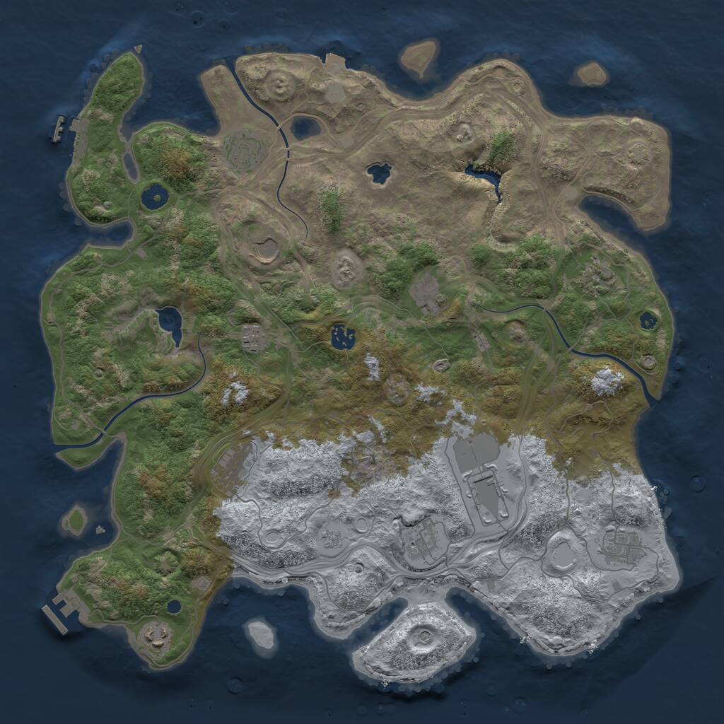 Rust Map: Procedural Map, Size: 4250, Seed: 2116157223, 17 Monuments