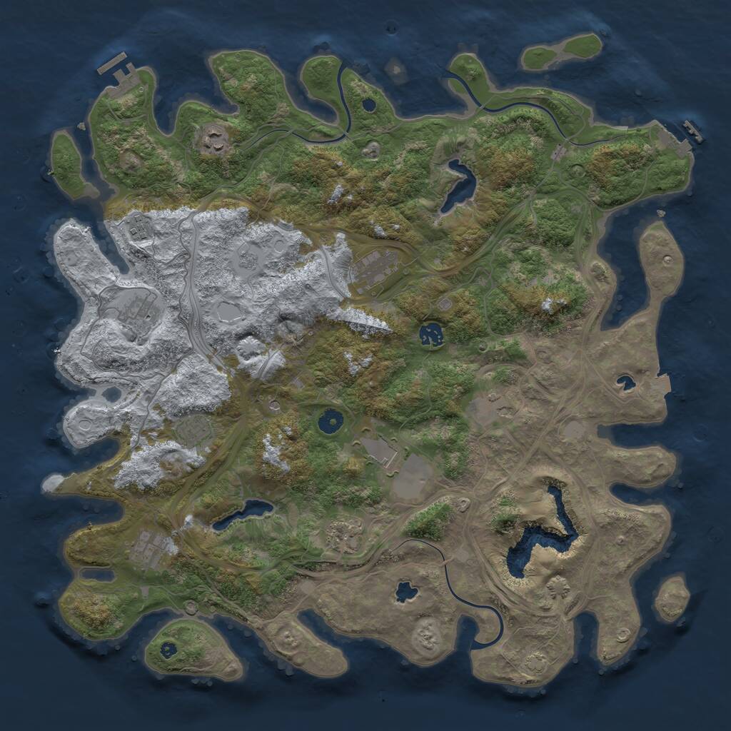 Rust Map: Procedural Map, Size: 4500, Seed: 1509015993, 16 Monuments