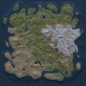 Thumbnail Rust Map: Procedural Map, Size: 4500, Seed: 599330894, 16 Monuments