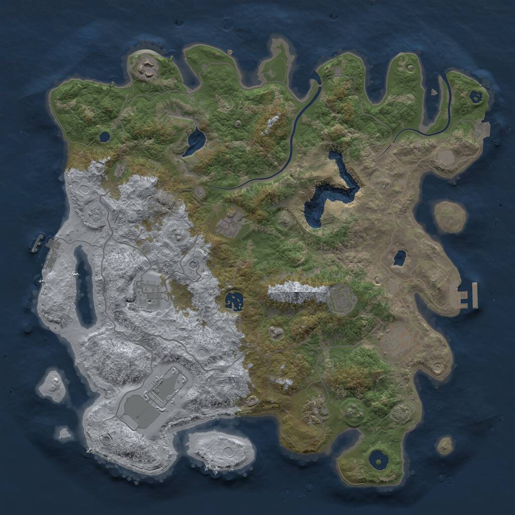 Rust Map: Procedural Map, Size: 4000, Seed: 1548403226, 14 Monuments