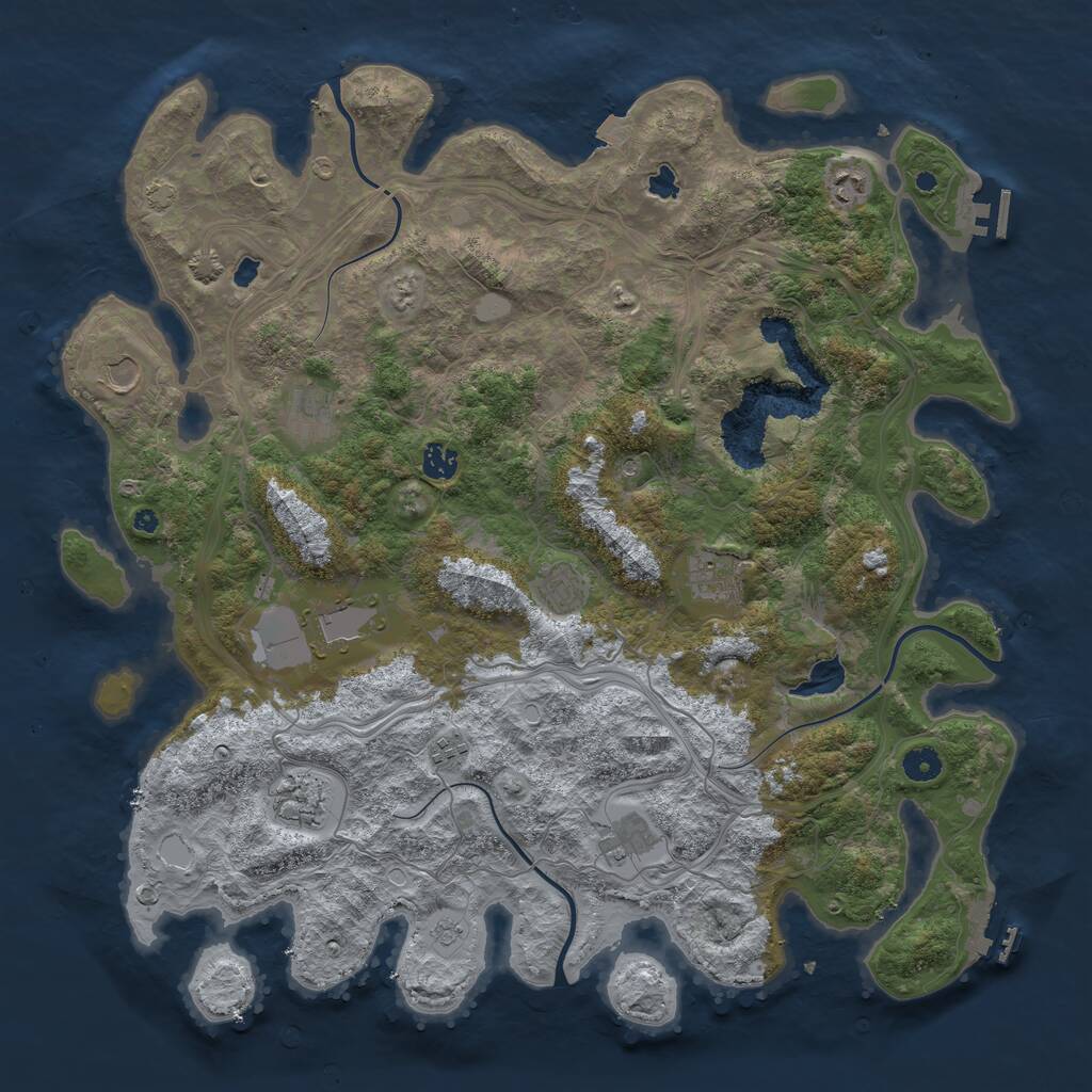 Rust Map: Procedural Map, Size: 4500, Seed: 1693670466, 16 Monuments