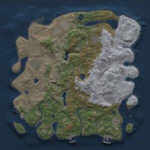 Thumbnail Rust Map: Procedural Map, Size: 4000, Seed: 1050557537, 16 Monuments