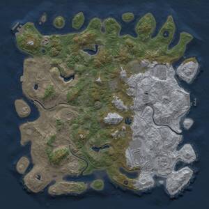 Thumbnail Rust Map: Procedural Map, Size: 4500, Seed: 105553656, 15 Monuments