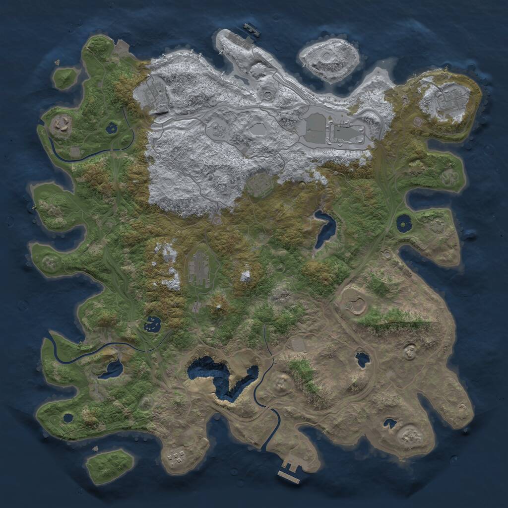 Rust Map: Procedural Map, Size: 4500, Seed: 75668, 15 Monuments