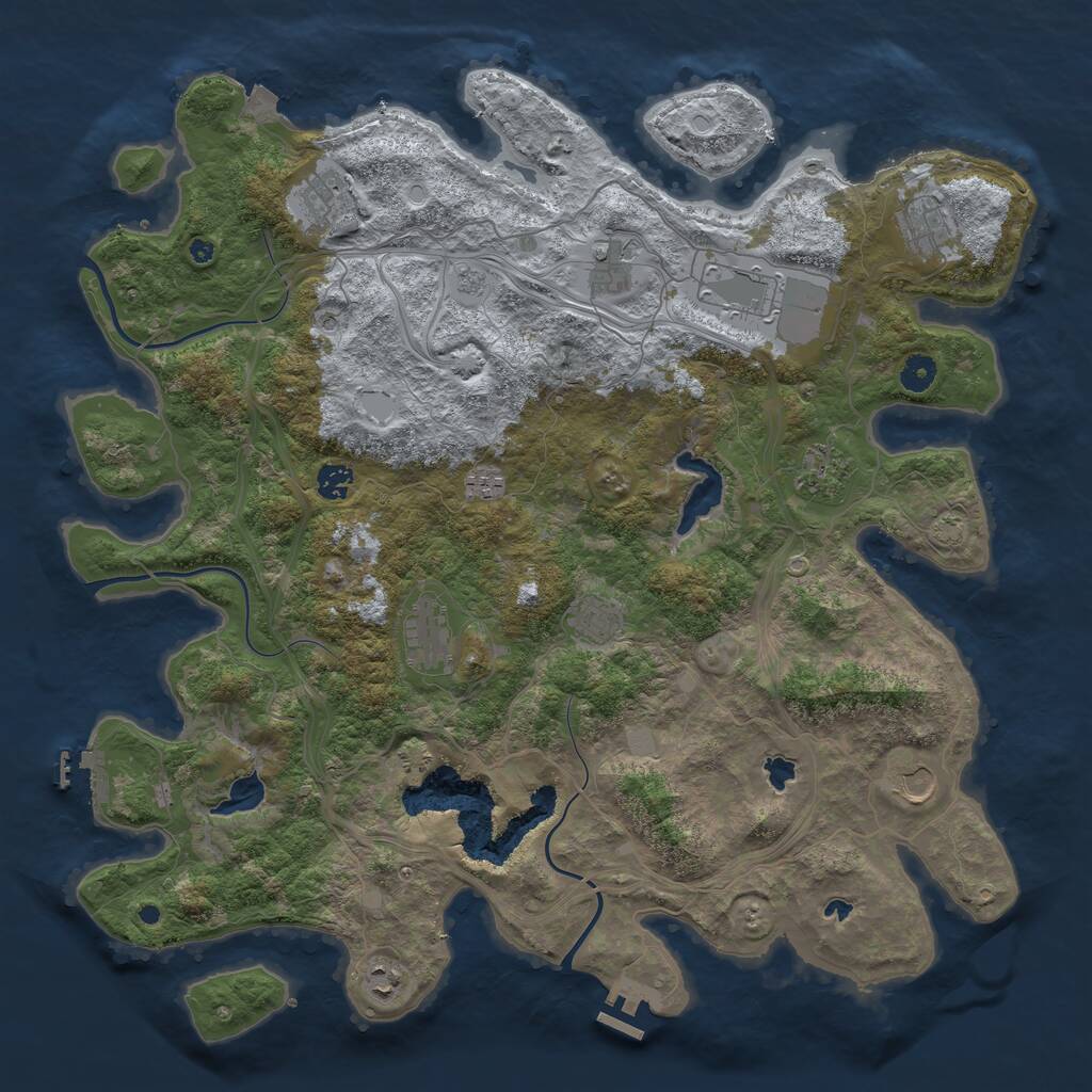 Rust Map: Procedural Map, Size: 4500, Seed: 75668, 17 Monuments