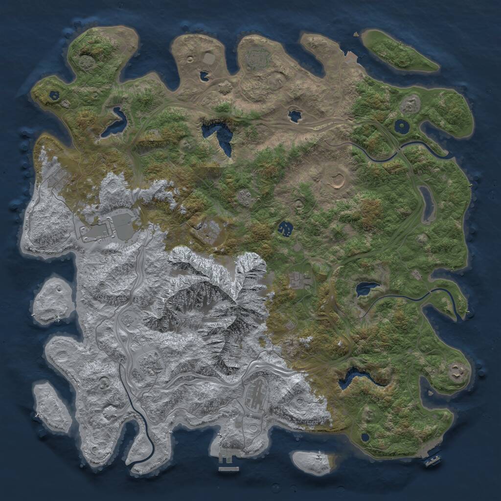 Rust Map: Procedural Map, Size: 5000, Seed: 1435381960, 17 Monuments
