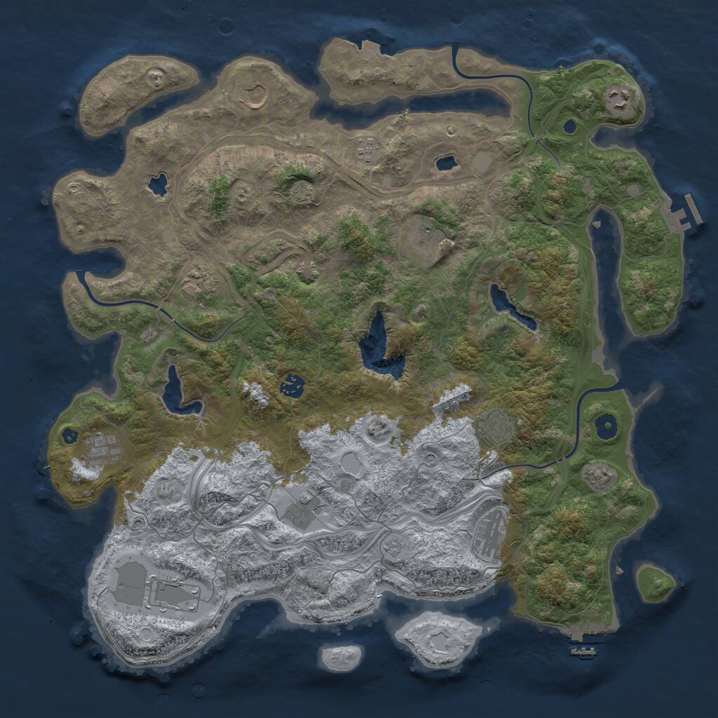 Rust Map: Procedural Map, Size: 4500, Seed: 63284685, 17 Monuments