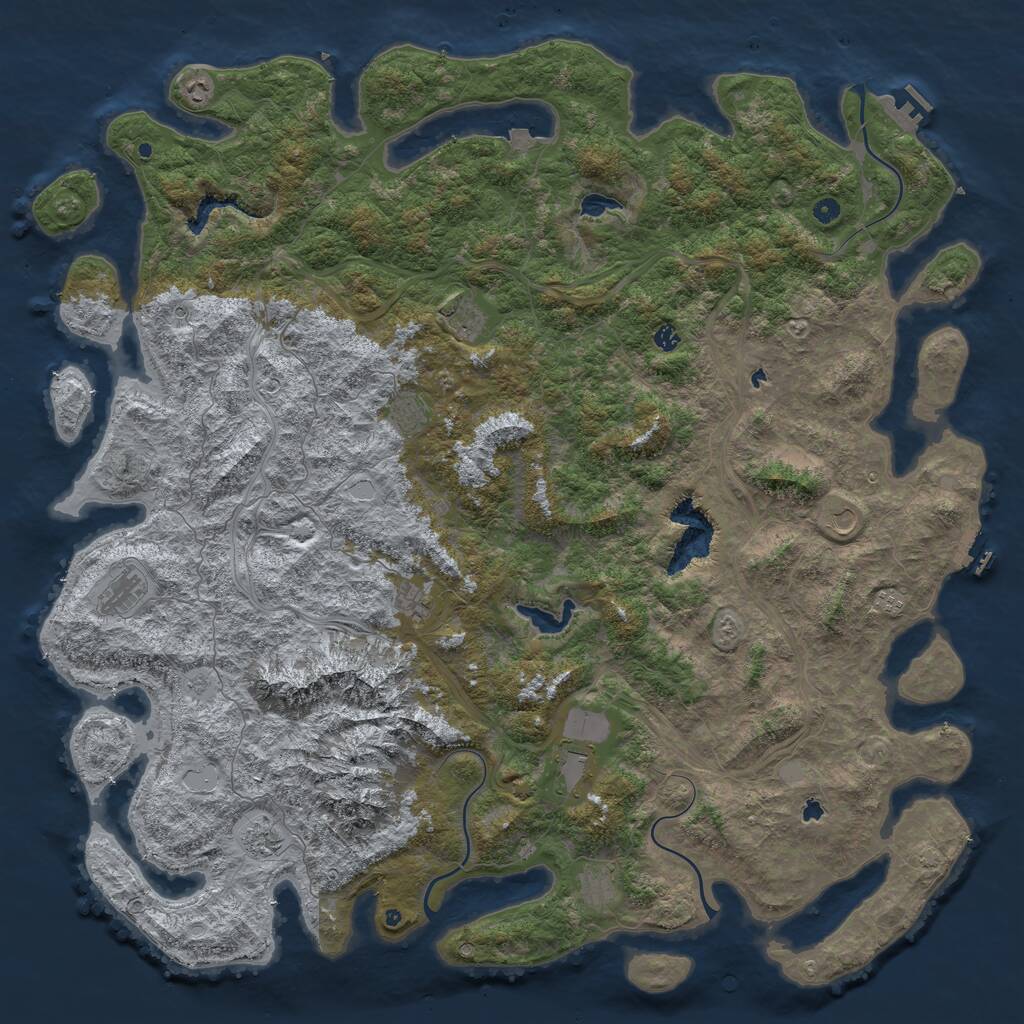 Rust Map: Procedural Map, Size: 6000, Seed: 147483644, 17 Monuments