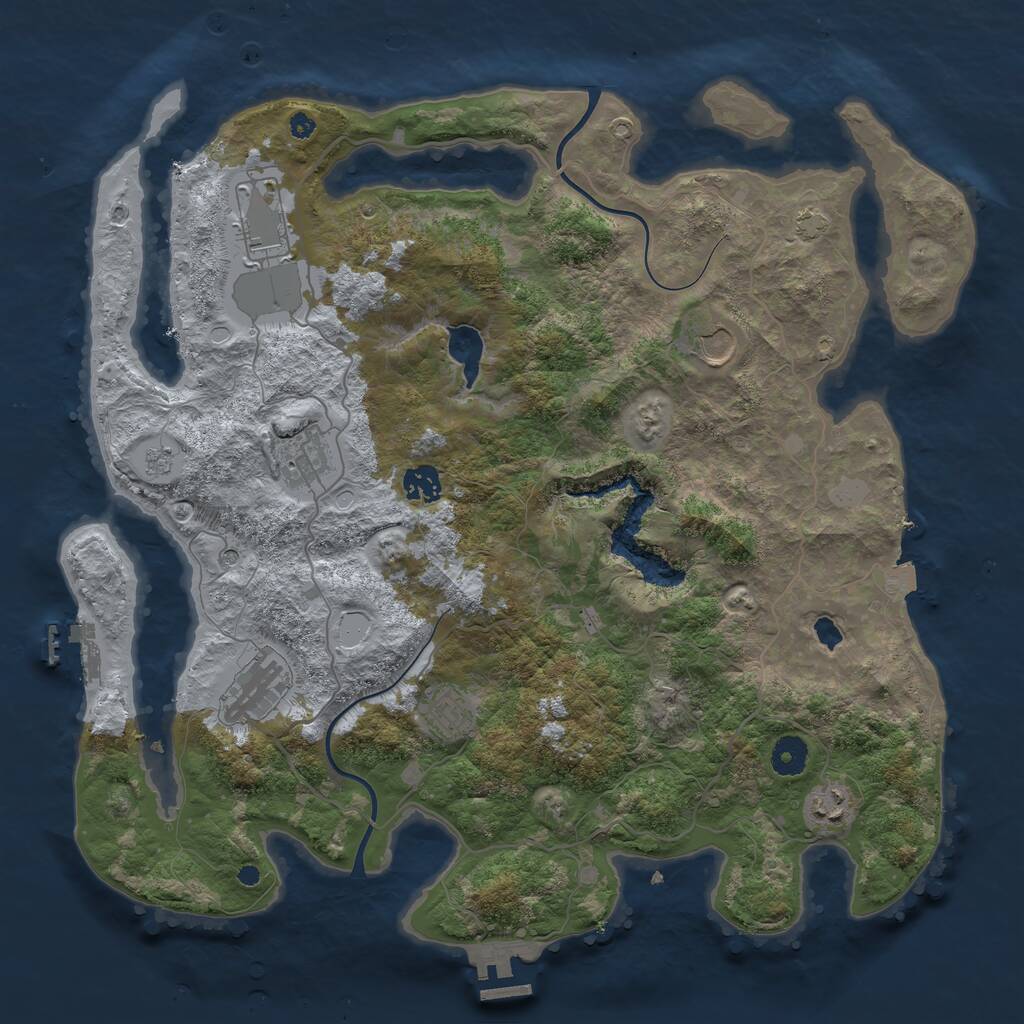 Rust Map: Procedural Map, Size: 4000, Seed: 473550485, 13 Monuments