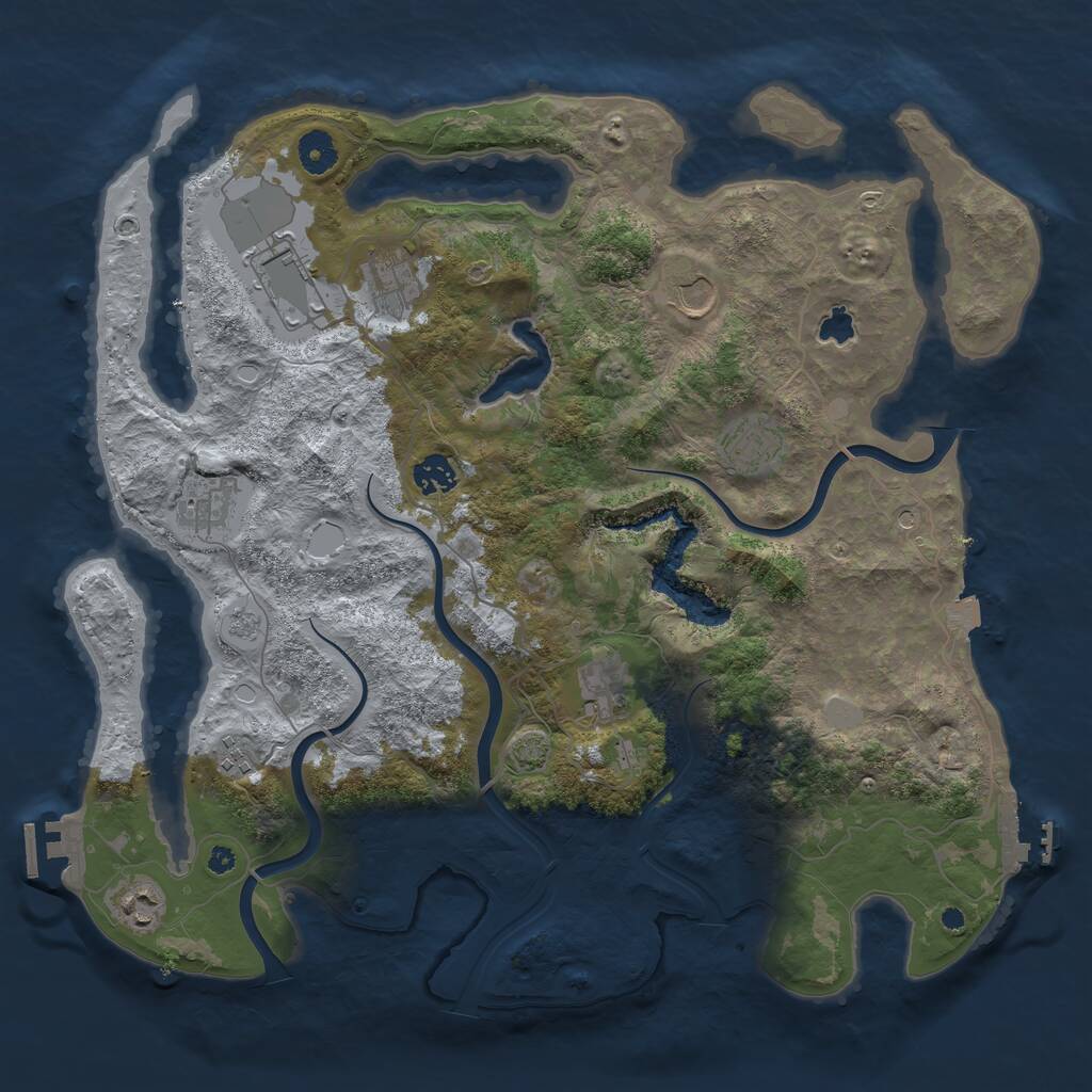 Rust Map: Procedural Map, Size: 4000, Seed: 473550485, 15 Monuments