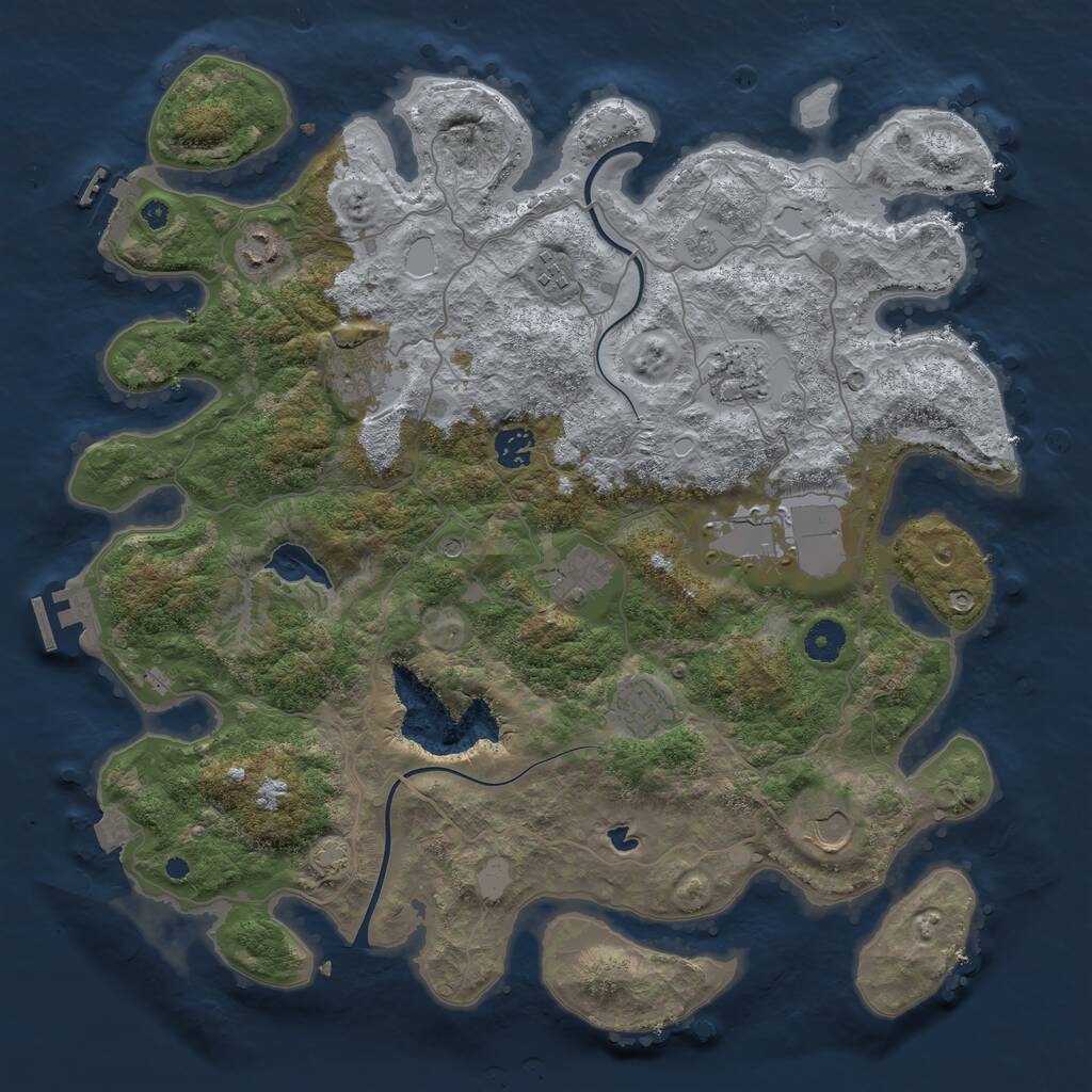 Rust Map: Procedural Map, Size: 4000, Seed: 98723, 15 Monuments