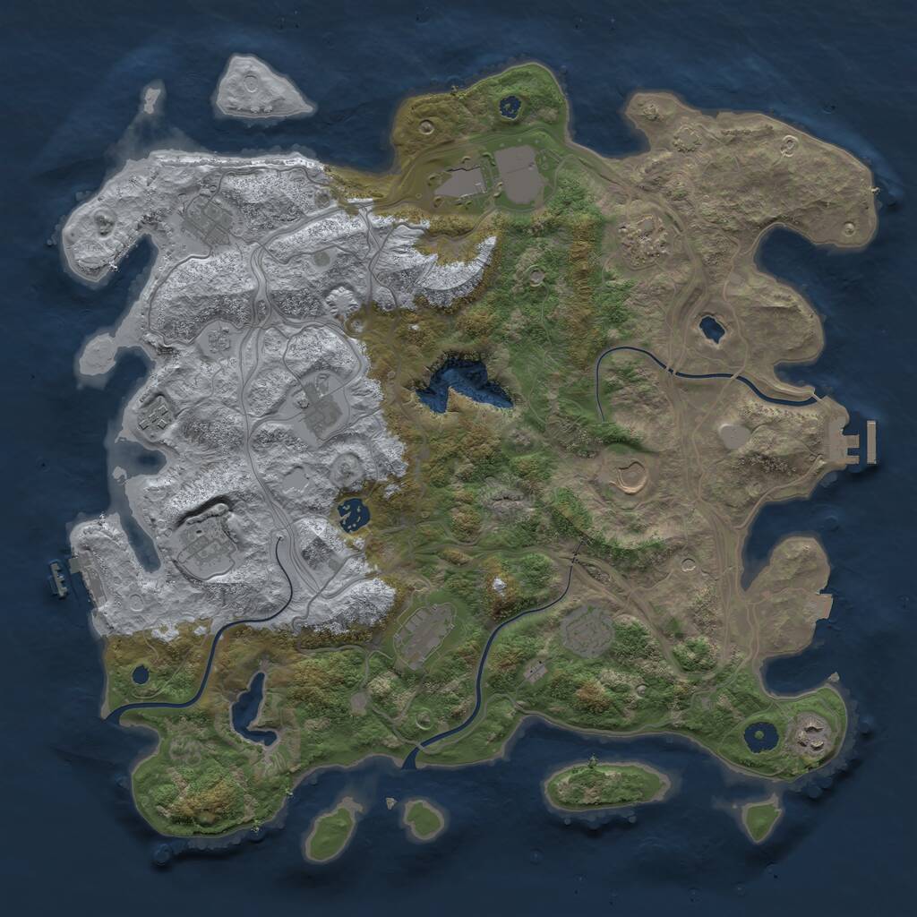 Rust Map: Procedural Map, Size: 4250, Seed: 2038980445, 17 Monuments